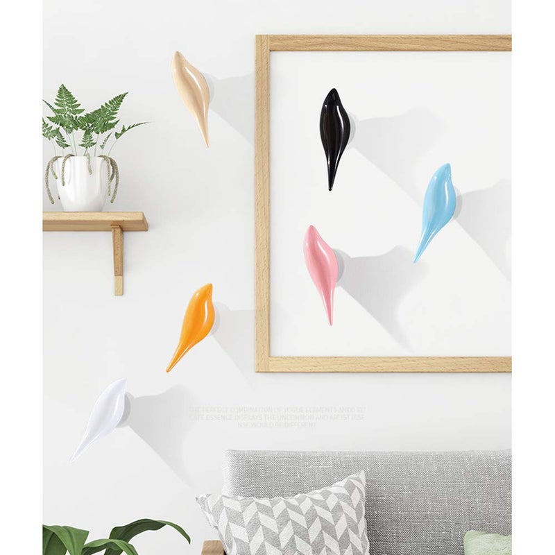 DesignSter Resin Bird Coat Hooks - Premium Creative Wall Mounted Birds Decorative Art Decor Hat Towel Bag Hanger Gift for Home,Living Room, Bedroom, Shop, Set of 5 - Image 5